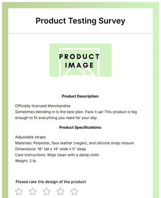 Product Testing Survey