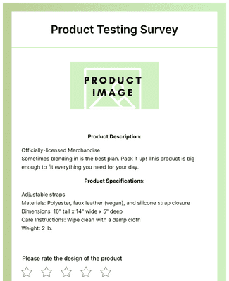 Product Testing Survey Form Template | Jotform