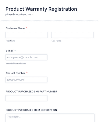 Product Warranty Registration Form Template | Jotform