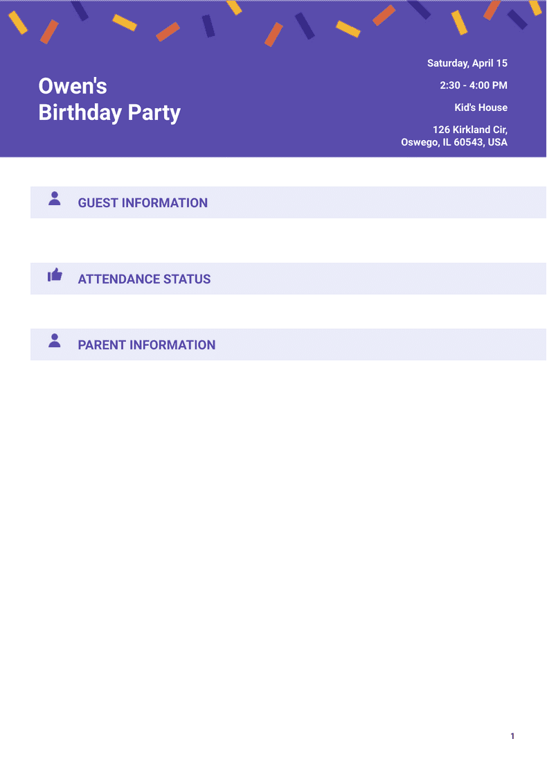 PDF Templates: Professional Birthday Party Invitation Template