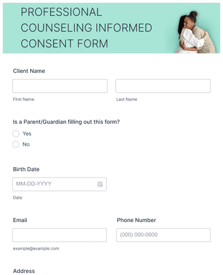 Form Templates: Professional Counseling Informed Consent Form