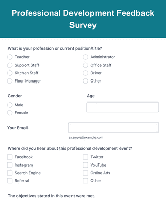 Form Templates: Professional Development Feedback Survey