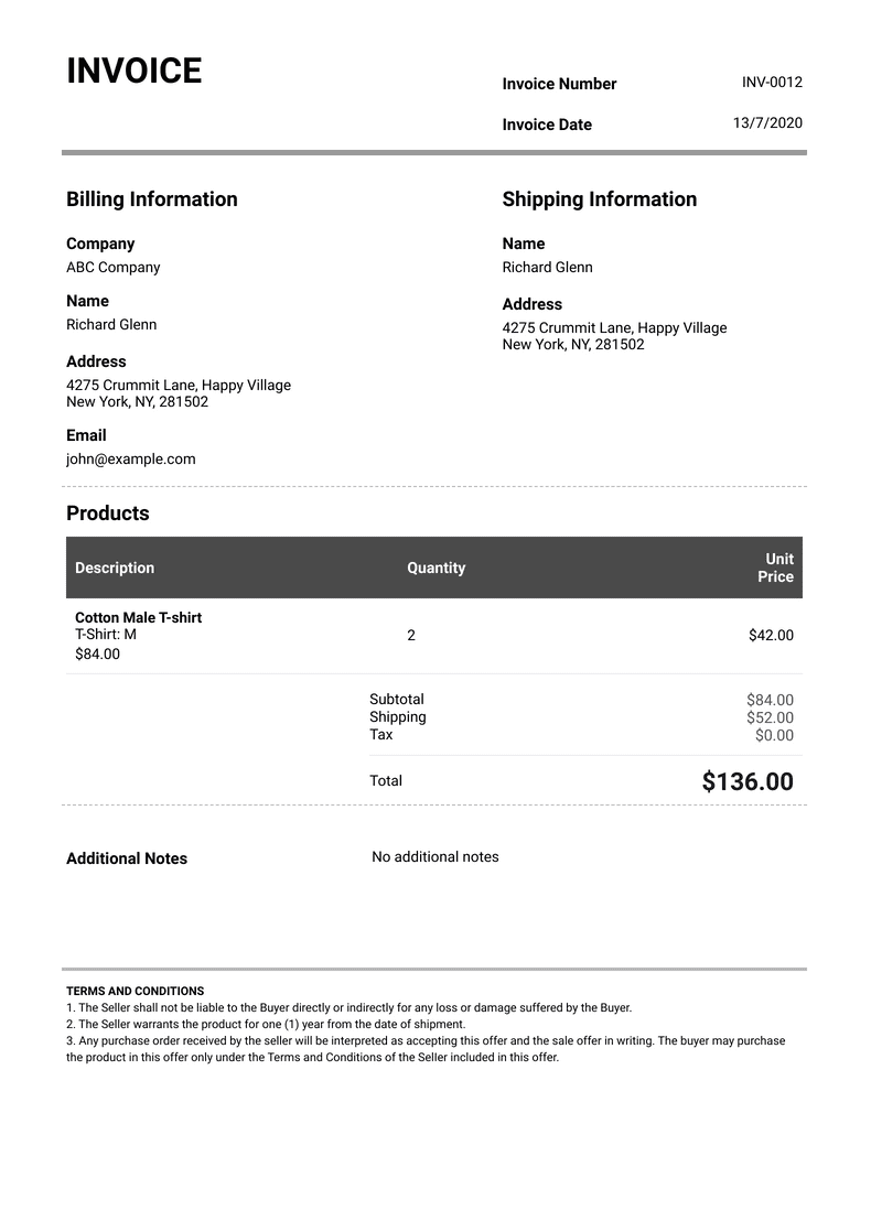 Professional Invoice Template - PDF Templates | Jotform