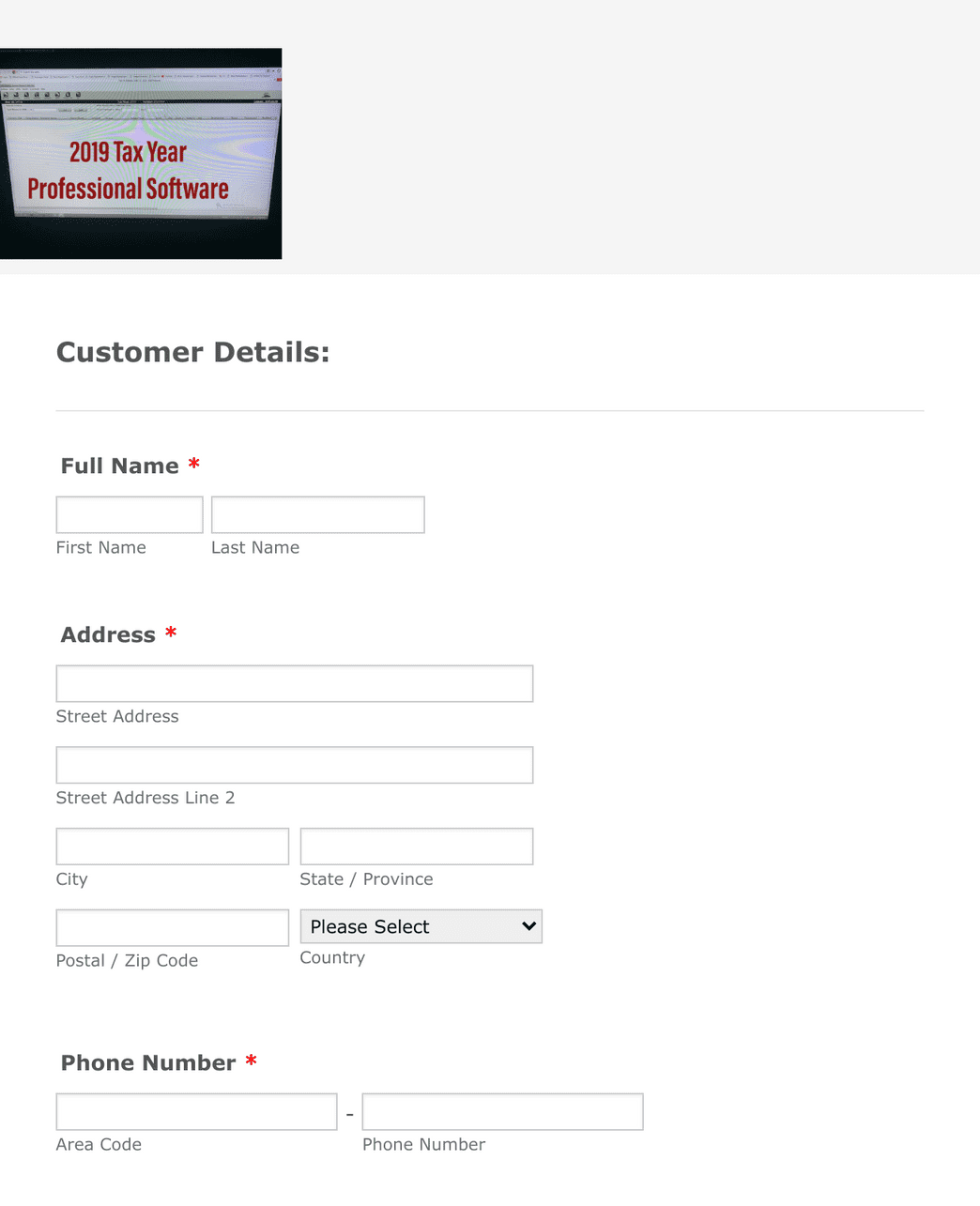 Professional Tax Software Registration Form Template | Jotform