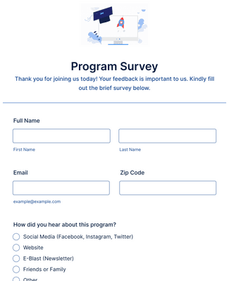 Form Templates: Program Survey