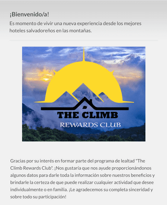 Form Templates: Programa de Lealtad "The Climb Rewards Club"