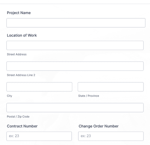 Form Templates: Project Change Order Form