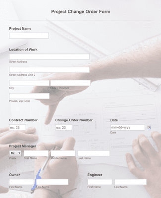 Project Change Order Form