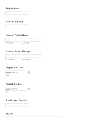 Form Templates: Project Charter Form