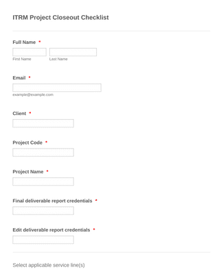 Project Closeout Checklist Form Template | Jotform