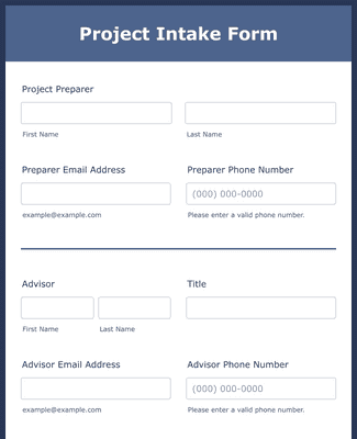 Project Intake Form Template Jotform