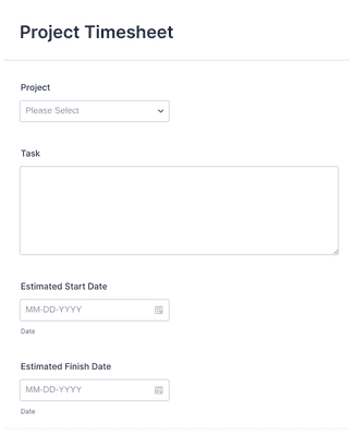 Form Templates: Project Timesheet Form