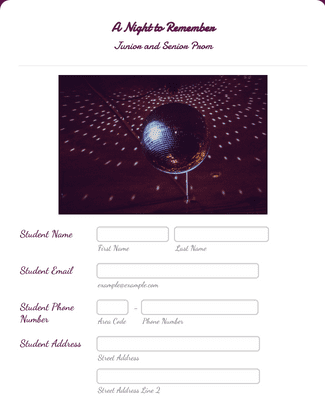 Form Templates: Prom Ticket Form