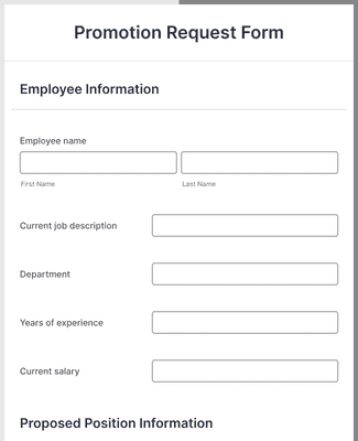 Promotion Request Form Template | Jotform