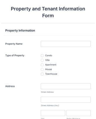 Property and Tenant Information Form