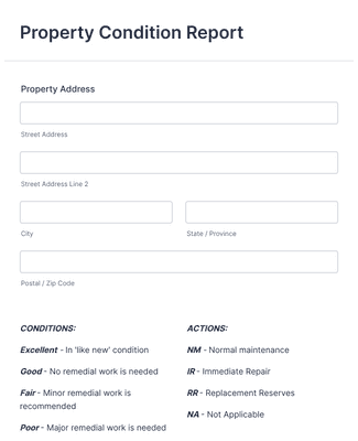 Property Condition Report Form Template | Jotform