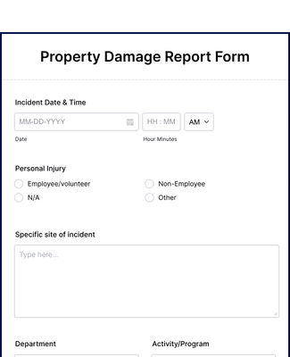 Form Templates: Property Damage Report Form