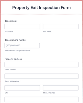 Form Templates: Property Exit Inspection Form