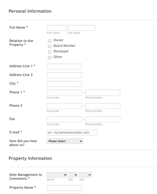 Form Templates: Property Information Form