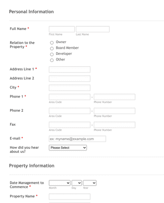 Form Templates: Property Information Form