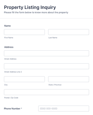 Form Templates: Property Inquiry Form