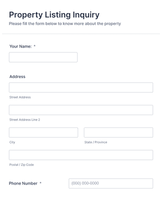  Property Inquiry Form