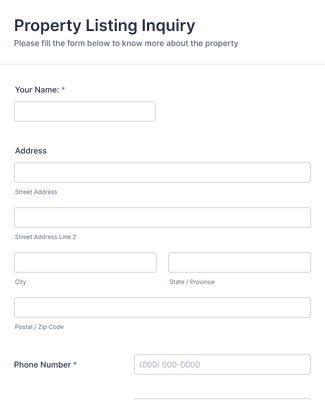 Form Templates: Property Inquiry Form