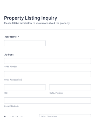  Property Inquiry Form