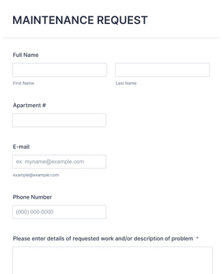 Facilities Work Order Request Form Template | Jotform