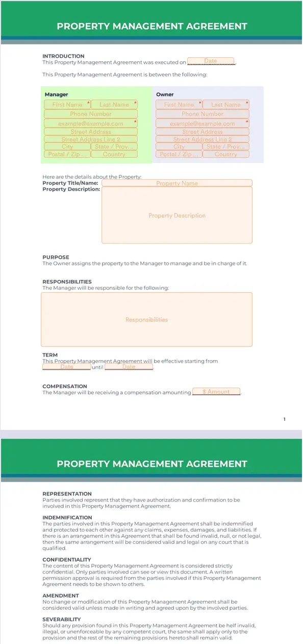 Template property-management-agreement