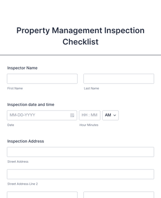 Form Templates: Property Management Inspection Checklist