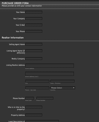 Property Purchase Order Form
