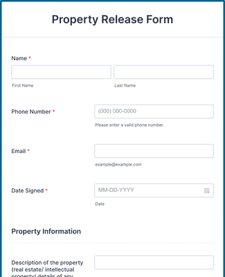 Form Templates: Property Release Form