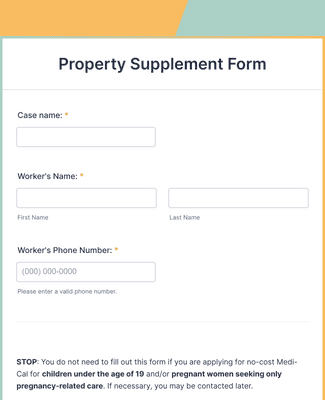 Form Templates: Property Supplement Form