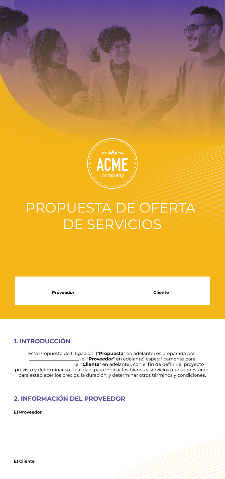PDF Templates: Propuesta de Oferta de Servicios