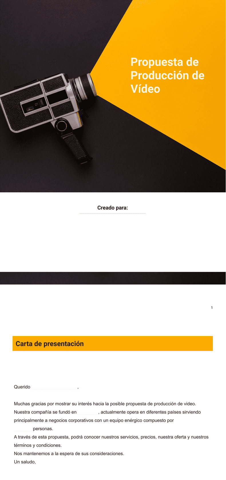 PDF Templates: Propuesta de Producción de Vídeo