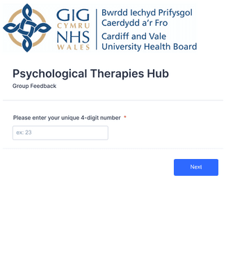 Form Templates: Psychological Therapies Hub Group Feedback