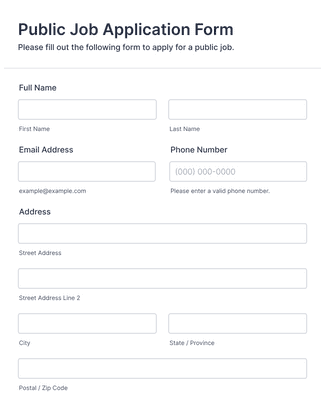 Public Job Application Form Template | Jotform