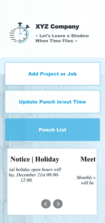 Punch In Out Timesheet App