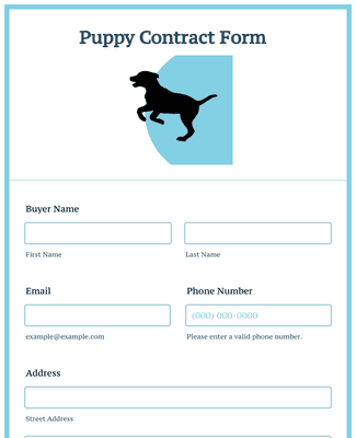 Puppy Contract Form Template | Jotform