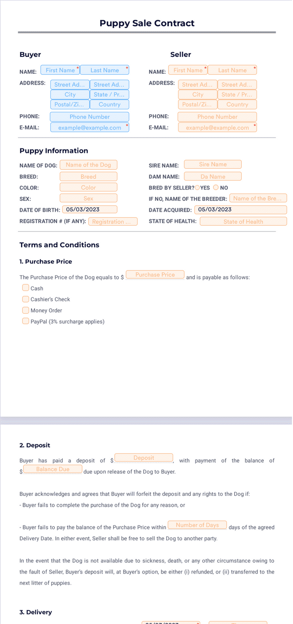 Puppy Sale Contract Sign Templates Jotform Puppy Sale Contract Sign Templates Jotform