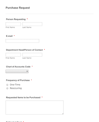 Form Templates: Purchase Request