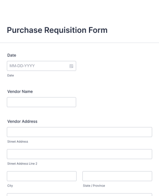 Form Templates: Purchase Requisition Form
