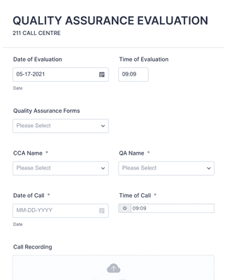 Quality Assurance Evaluation Form Template | Jotform