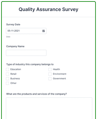 Quality Assurance Survey Form Template | Jotform