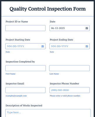 Tool Inspection Form Template | Jotform