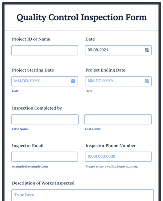 Quality Control Inspection Form Template | Jotform