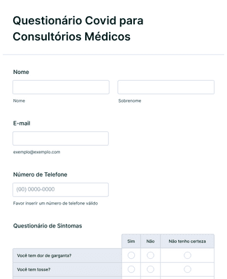 Questionário Covid para Consultórios Médicos