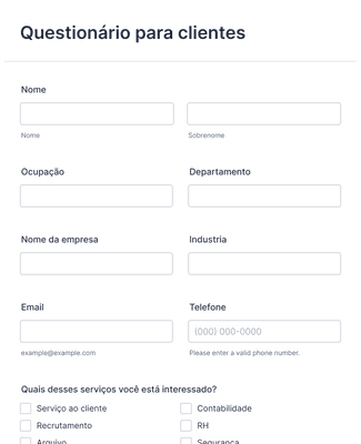 Questionário para clientes Modelo de Formulário | Jotform