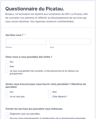 Form Templates: Questionnaire Du Picatau Conjoints